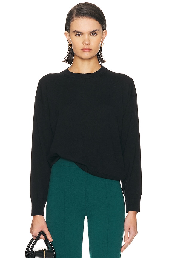 ⭐︎BRIEFING ⭐︎ MS WR CREW NECK KNIT ZOZO CO Boxy Crew Neck Sweater in Black | FWRD