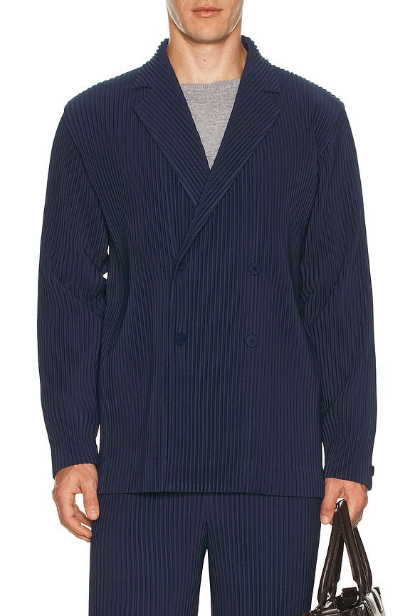 Homme Plisse Issey Miyake Pleated Trucker in Black | FWRD