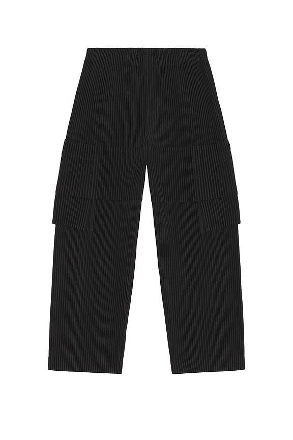 廃盤品 黒 HOMME PLISSE ISSEY MIYAKE ワイドパンツ Homme Plisse Issey Miyake Pants in Black | FWRD