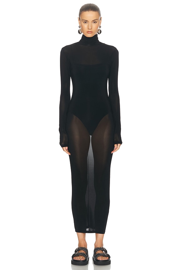 ワンピース ALAIA FW25 RUFFLE DRESS (AA9R2659T611B 000) ALAÏA Ruffle Dress in Ciel | FWRD