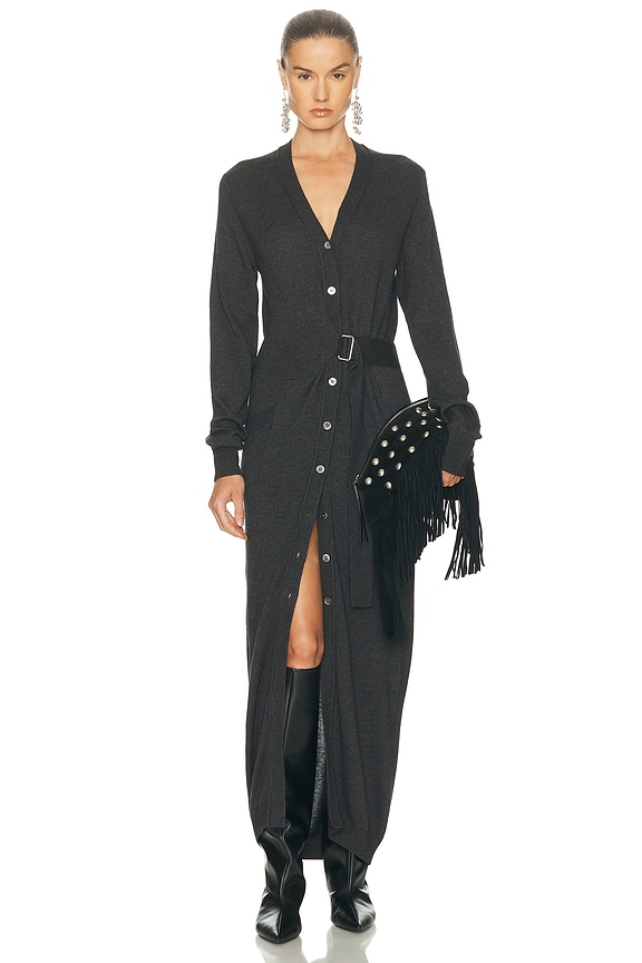 maje herringbone knit midi dress MAJE Rib knit maxi dress main image 1