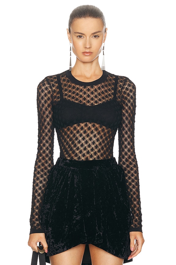 人気のクリスマスアイテムがいっぱい！ Y/Project Twisted Lace Top in Black | FWRD トップス