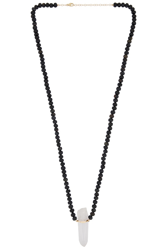 Balenciaga Goth Sword Necklace in Antique Silver & Crystal