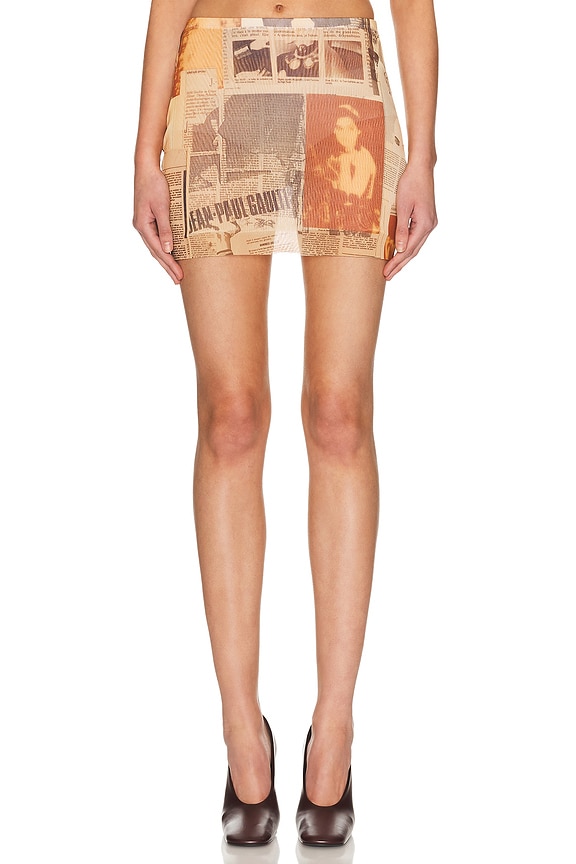 RE/DONE 90's Ultra High Rise Western Pocket Skirt in Camel | FWRD