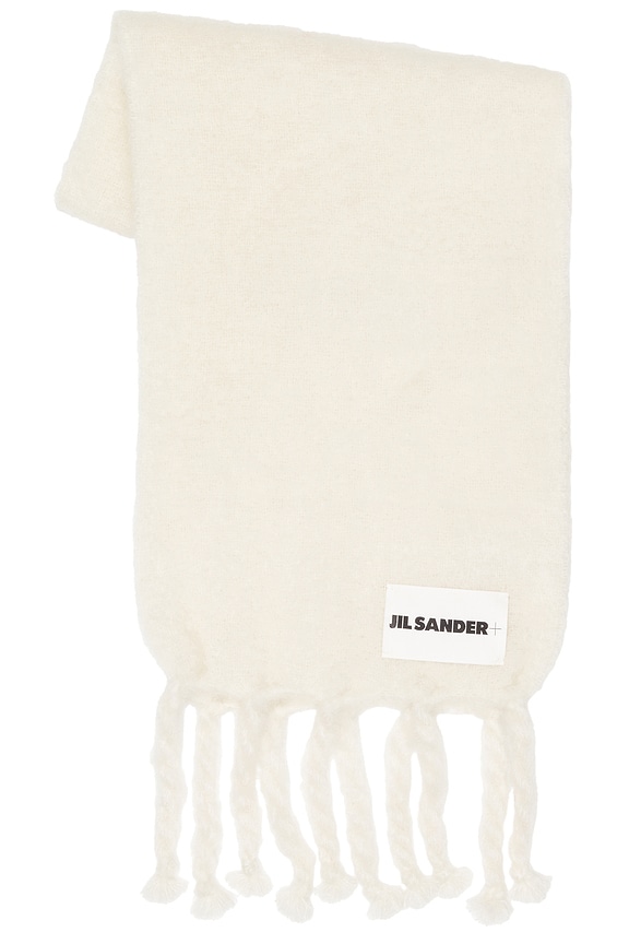 Jil Sander Logo Plain Scarf in Red | FWRD