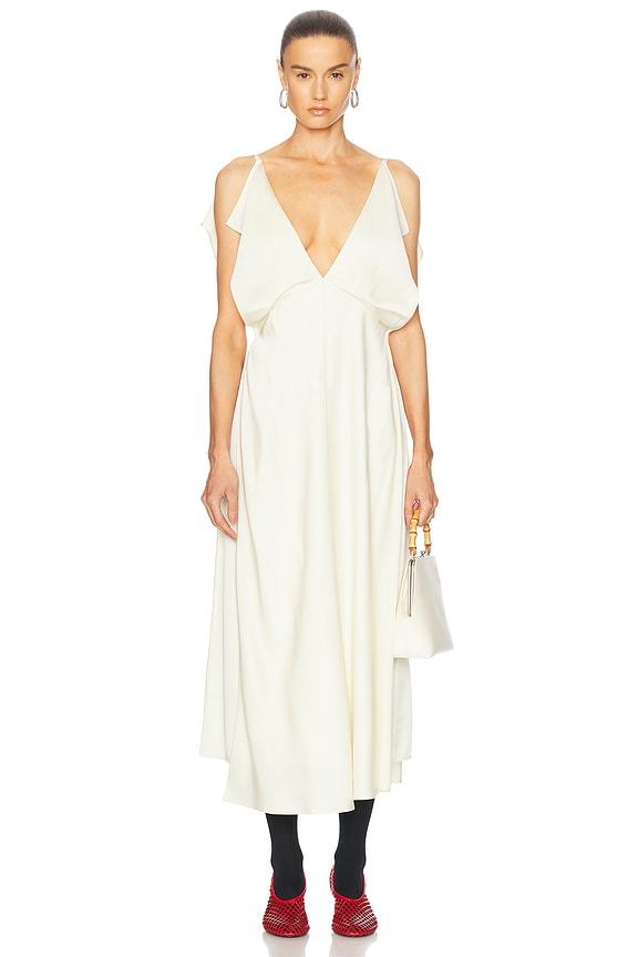 ワンピース BOTTEGA VENETA White viscose blend dress (725506V2LB0 9071) Bottega Veneta Bottega Veneta Woman White Viscose Blend