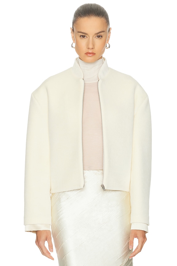 Balenciaga Ski Cropped Puffer Jacket in White | FWRD