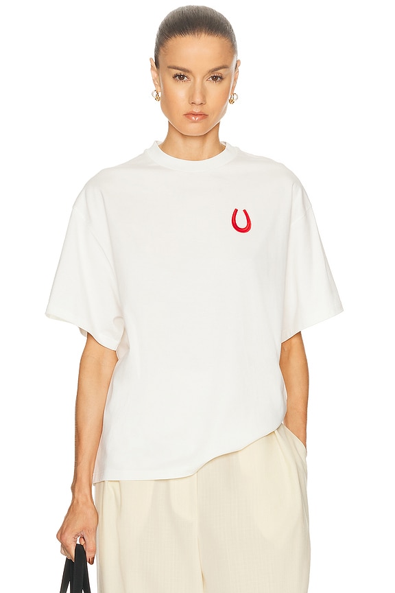 BALENCIAGA - バレンシアガ 22SS Hourglass T-shirt Tシャツ カットソー Balenciaga Hourglass T-Shirt in Ecru | FWRD