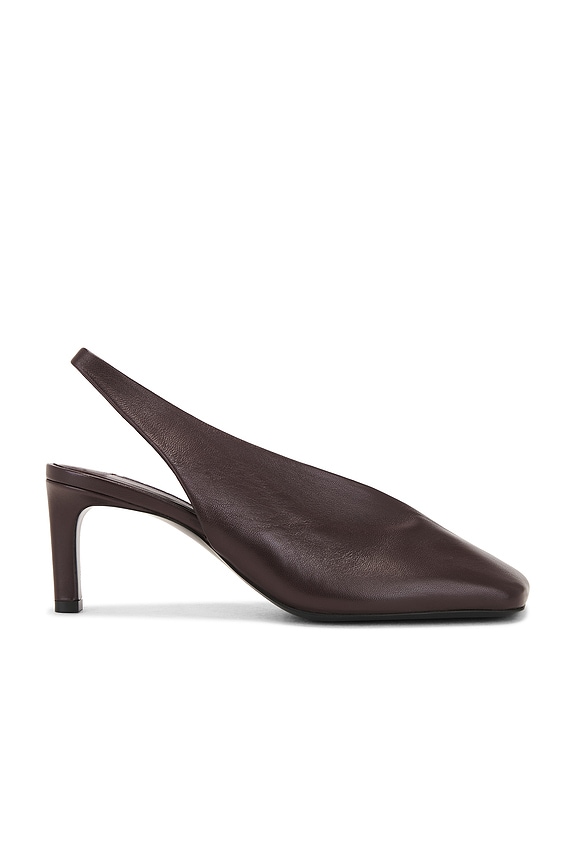 Jil Sander Folded Mule Heel in Chili Red | FWRD