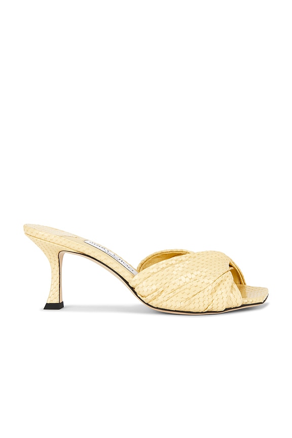 Manolo Blahnik Calla 50 Snake Mule in Cream | FWRD