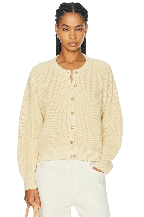 トゥデイフル　Waistshape Knit Cardigan NILI LOTAN Tessen Cardigan in Wheat | FWRD