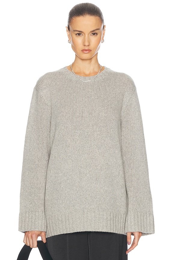 Guest In Residence Cozy Crew Cashmere Sweater in Stone | FWRD