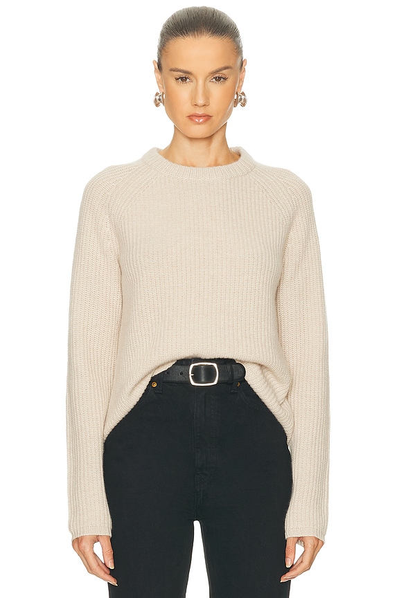 Toteme Boxy Alpaca Knit Sweater in Truffle Melange | FWRD