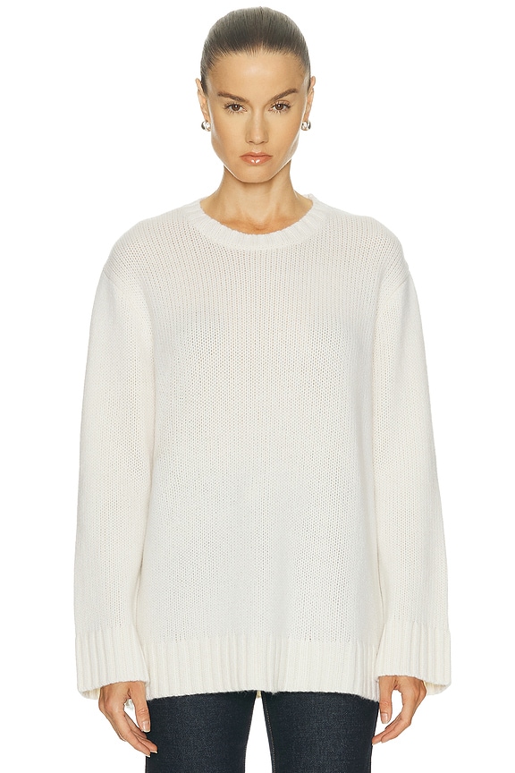 Guest In Residence Cozy Crew Cashmere Sweater in Stone | FWRD