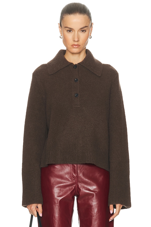 KHAITE Ambre Cardigan in Chestnut | FWRD