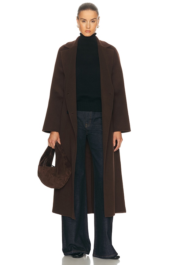 Toteme Annecy Coat in Dark Brown | FWRD
