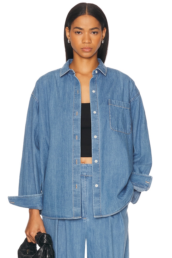 偉大な Isabel Marant Etoile Taniami Shirt in Light Blue | FWRD トップス