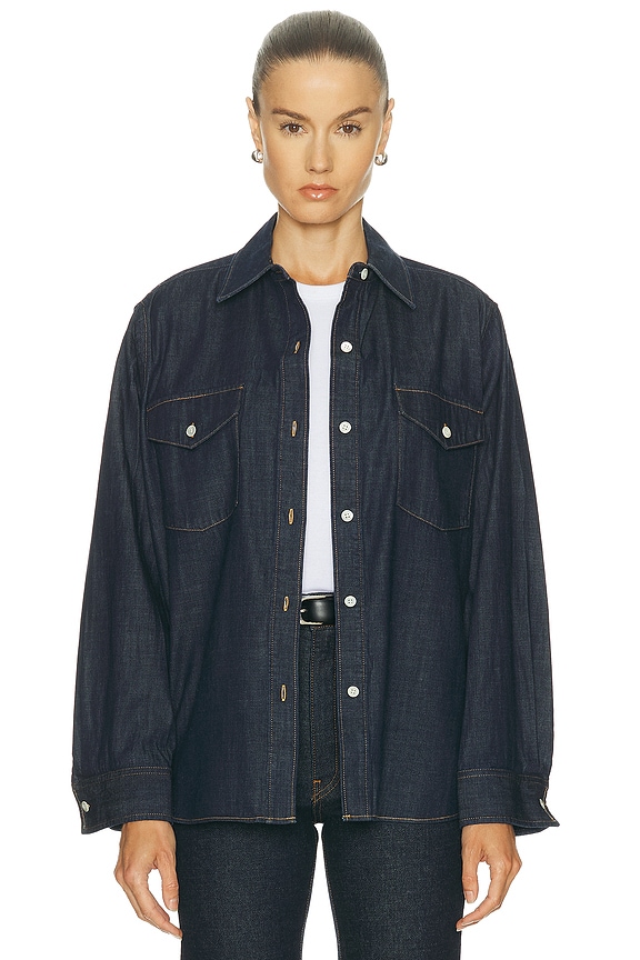 STAND STUDIO Veronica Faux Leather Shirt in Black | FWRD