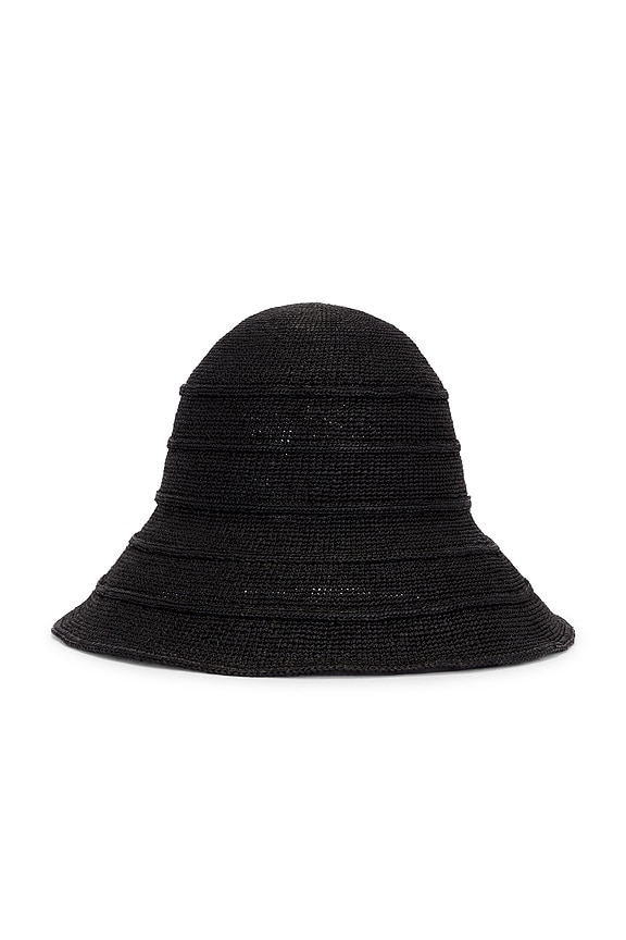 Toteme Paper Straw Hat in Black | FWRD