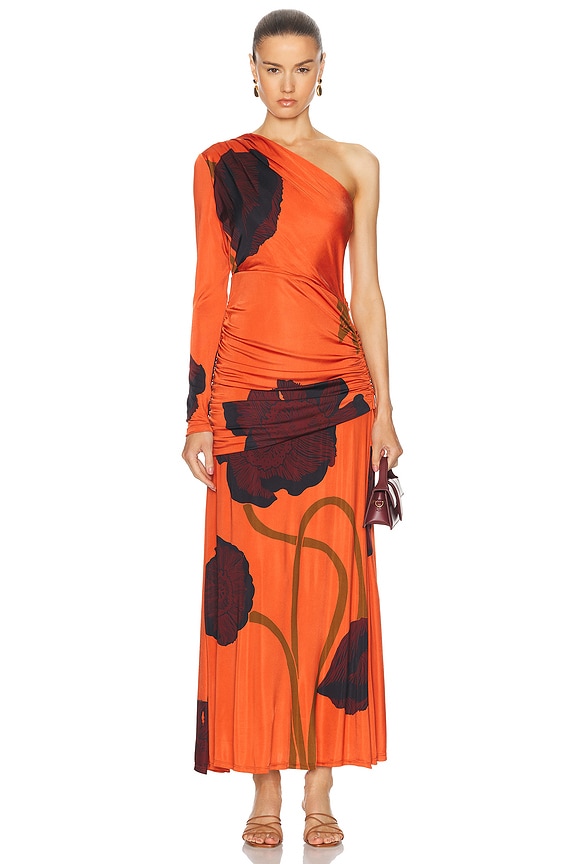 Moschino Bandana Print Silk Gown in Red | FWRD