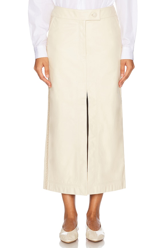 Zimmermann Rhythmic Tiered Midi Skirt in Dove | FWRD
