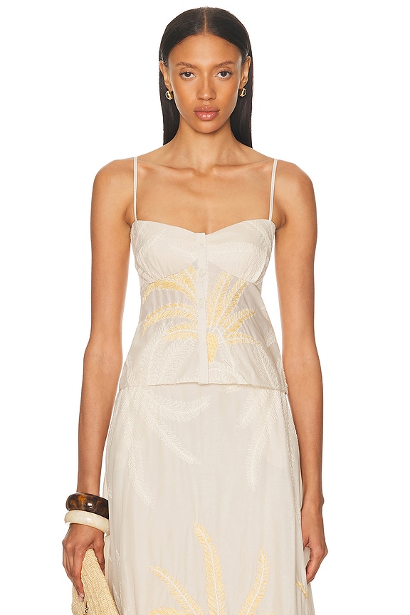 トップス Melt the Lady Fleur Open Tops fleur du mal Vegan Leather Bustier Top in Evergreen | FWRD