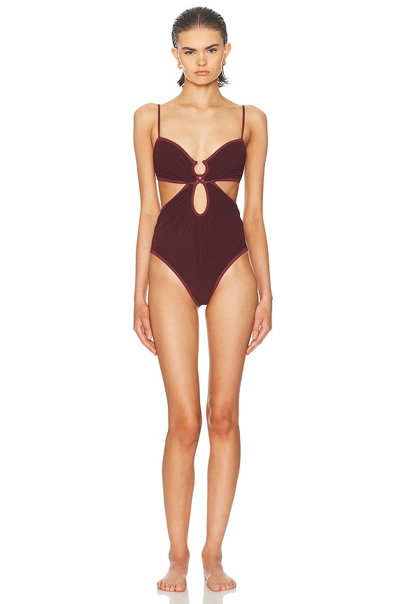 Balenciaga Corset One Piece Swimsuit in Black | FWRD