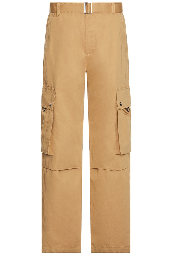 VETEMENTS Deconstructed Triple Cargo Pants in Light Beige, Beige