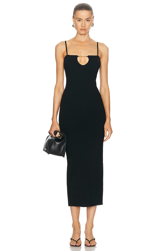 Ferragamo Strap Dress in Nero | FWRD