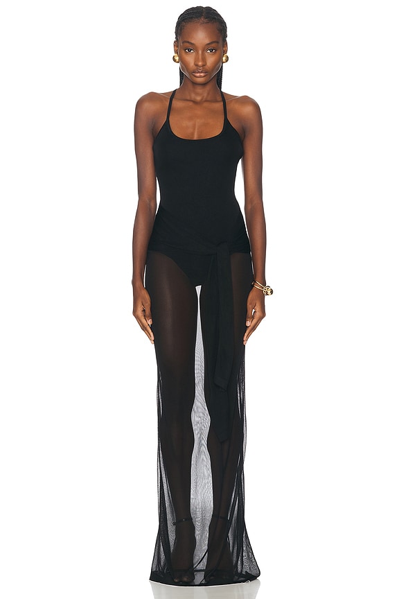 McQueen Strapless Evening Dress in Black | FWRD