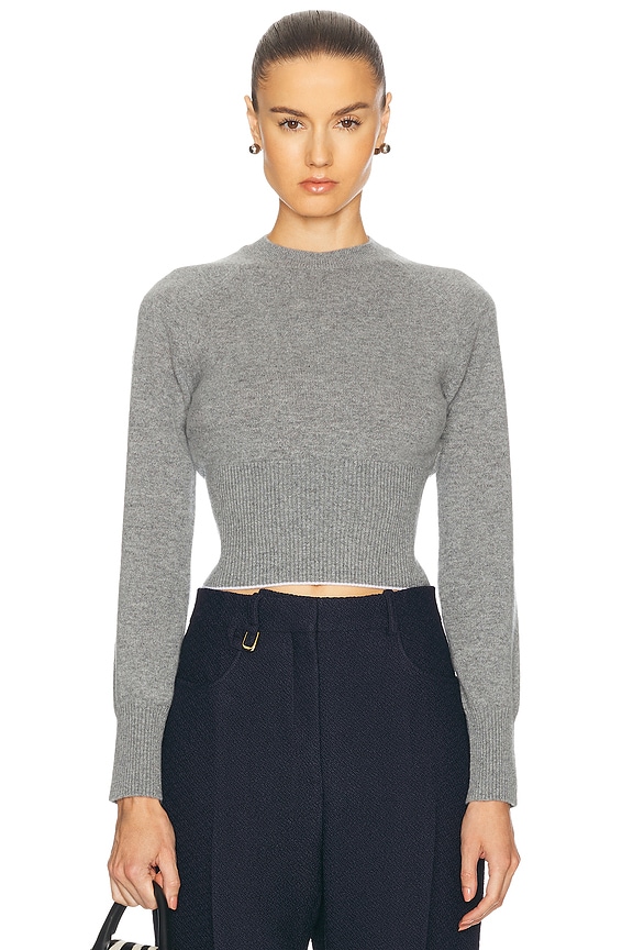 Peter Do Combo Sleeve Turtleneck Sweater in Cool Grey
