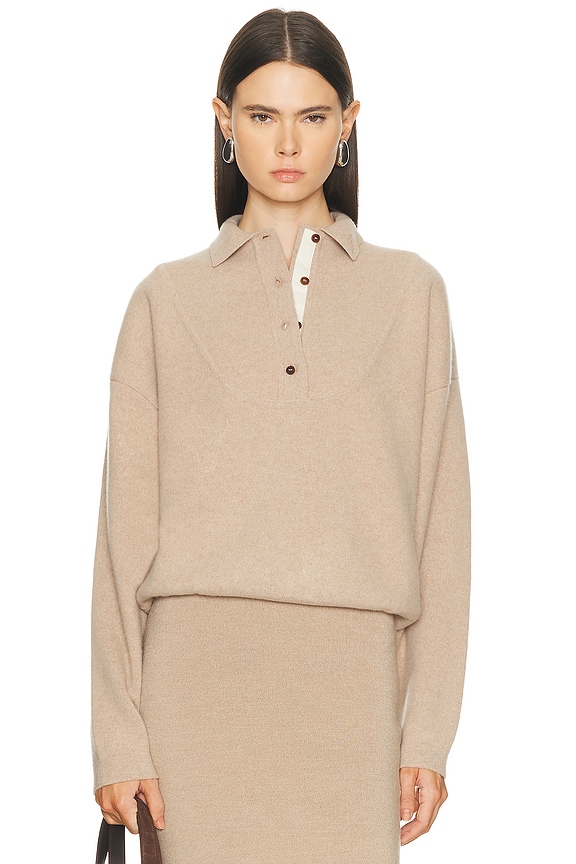 Acne Studios Kangry Angry Bear Cardigan in Sand Beige | FWRD