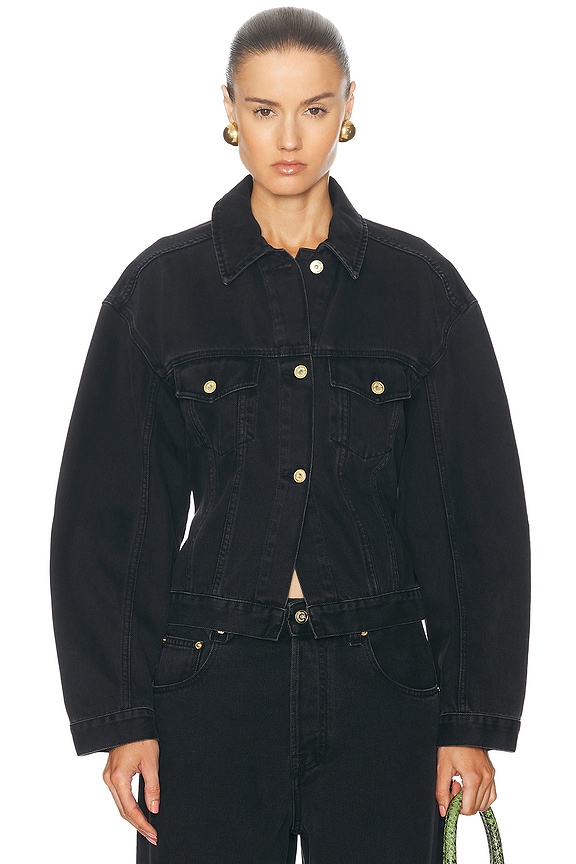 若者の大愛商品 VETEMENTS x Levis Oversized Denim Jacket in Black | FWRD ジャケット・アウター