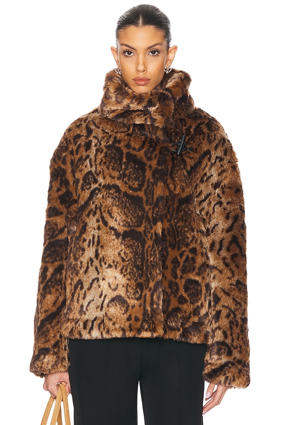 RTA Blazer Fur Coat in Leopard | FWRD RTA Blazer Fur Coat in Leopard | FWRD