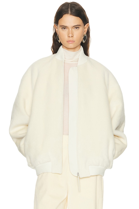 Miu Miu Zip Up Jacket in Grey | FWRD