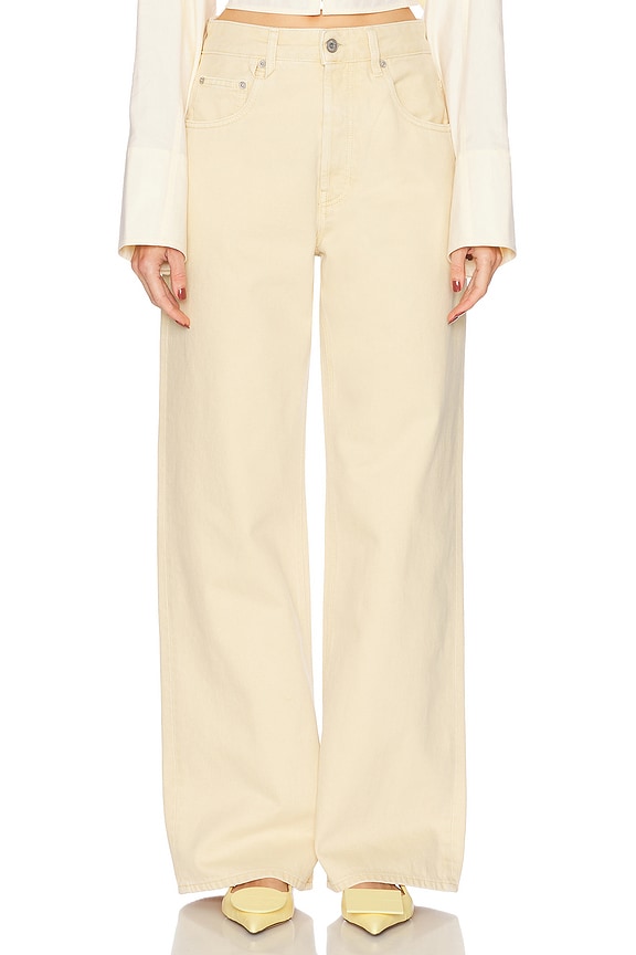Chloe Heavy Wool Gabardine Trouser in Seedpearl Beige | FWRD