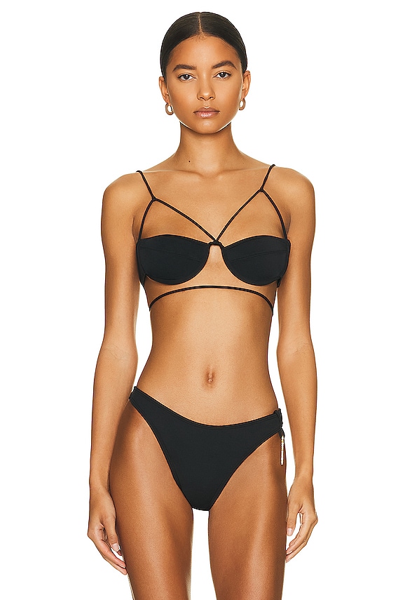 【Jacquemus】Le Haut De Maillot  ビキニトップ JACQUEMUS: Black 'Le Haut De Maillot Signature' Bikini Top