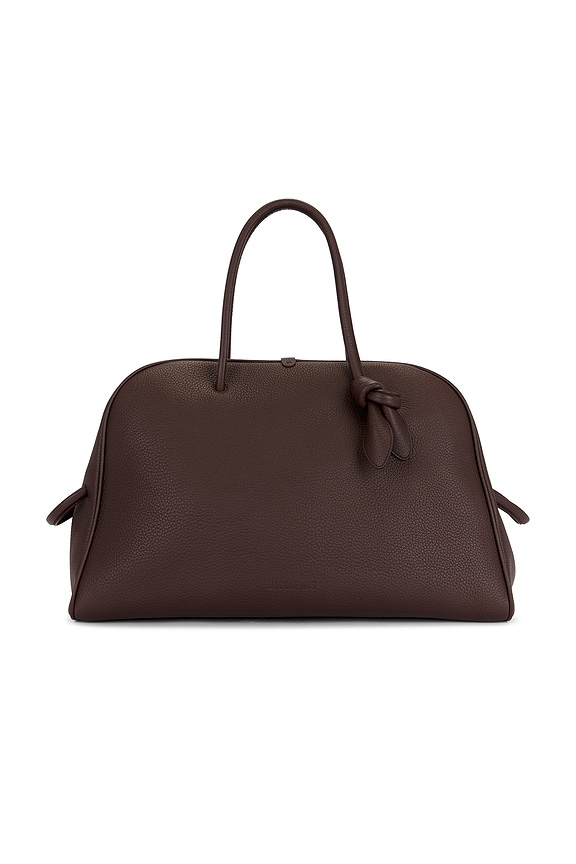 The Row Large Leo Bag in Black in Black SHG | FWRD The Row Large Leo Bag in Black in Black SHG | FWRD