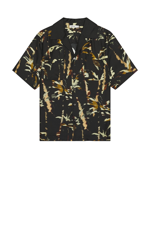 【BLACK】Open Collar Jacquard Mapping Print Casablanca Open Collar Jacquard Monogram Shirt in Tie Dye | FWRD