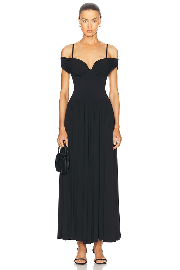 self-portrait Abstract Geo Print Off Shoulder Dress in Multi