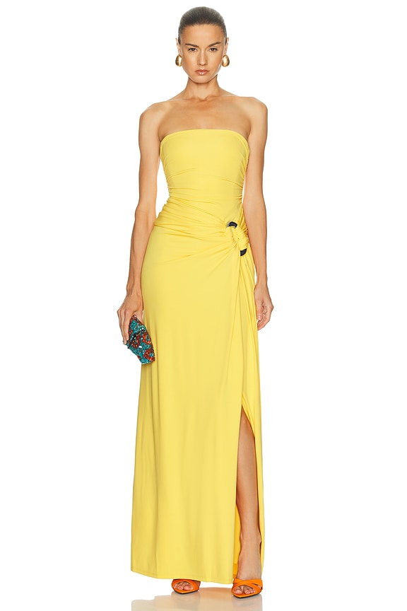 slim fit dress slacks Alexis Pants Sunshine - Lurex Striped Pants with Slits main image 0