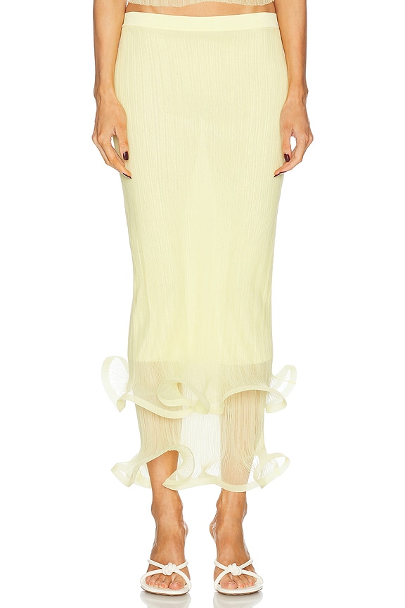 Rick Owens Soft Pillar Skirt in Dark Lime | FWRD