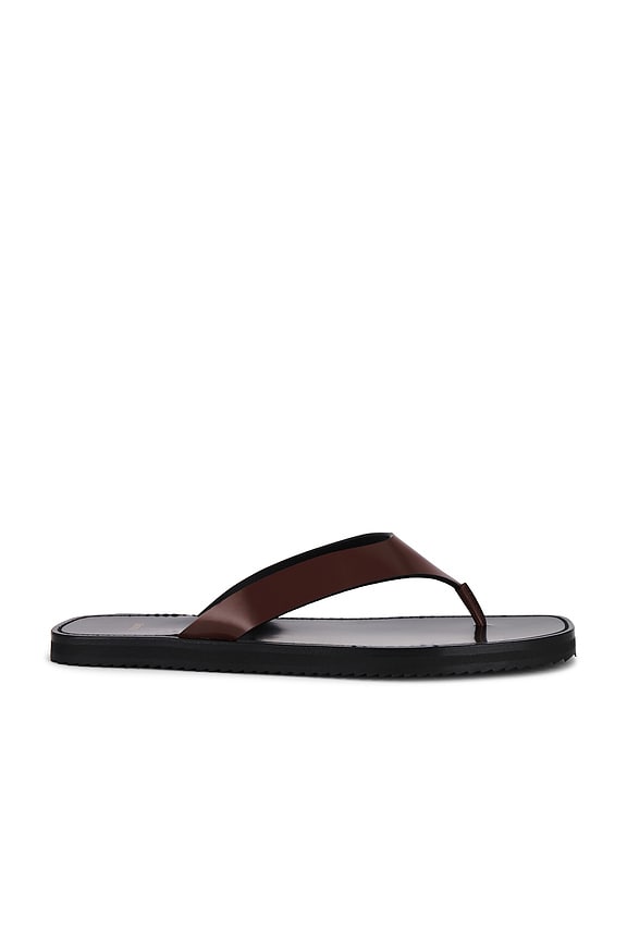 Fendi Pearland Logo Slides in Brown & Black | FWRD display picture 3
