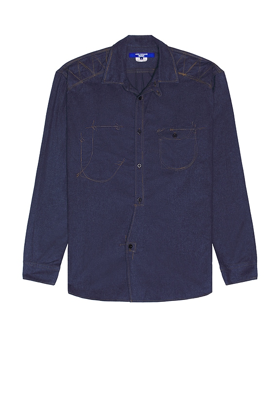 Engineered Garments Plaid Flannel Western Shirt in Dark Navy & Royal in Dark  Navy & Royal Plaid | FWRD