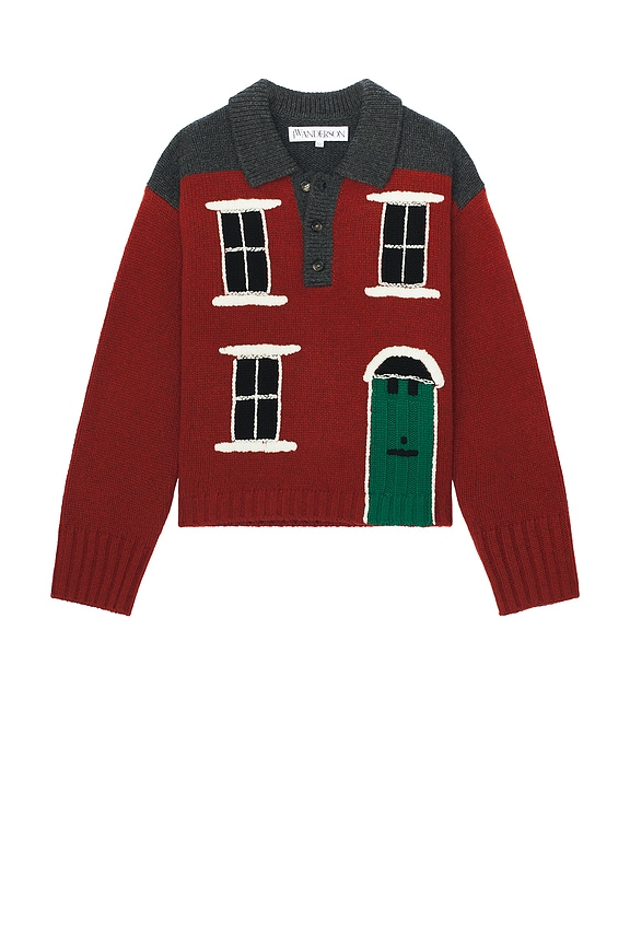 Martine Rose Brushed Mohair V-Neck Jumper - Burgundy Red