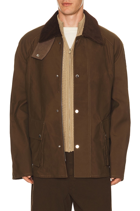 Sacai Cotton Chino x Nylon Twill Blouson in Gray & Brown | FWRD