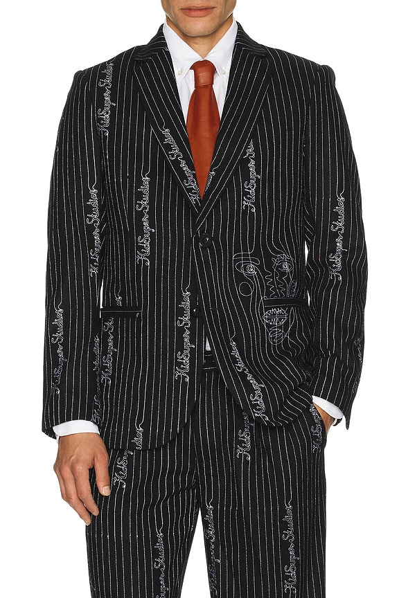 Carhartt WIP Seaton Blazer in Seaton Stripe & Black | FWRD