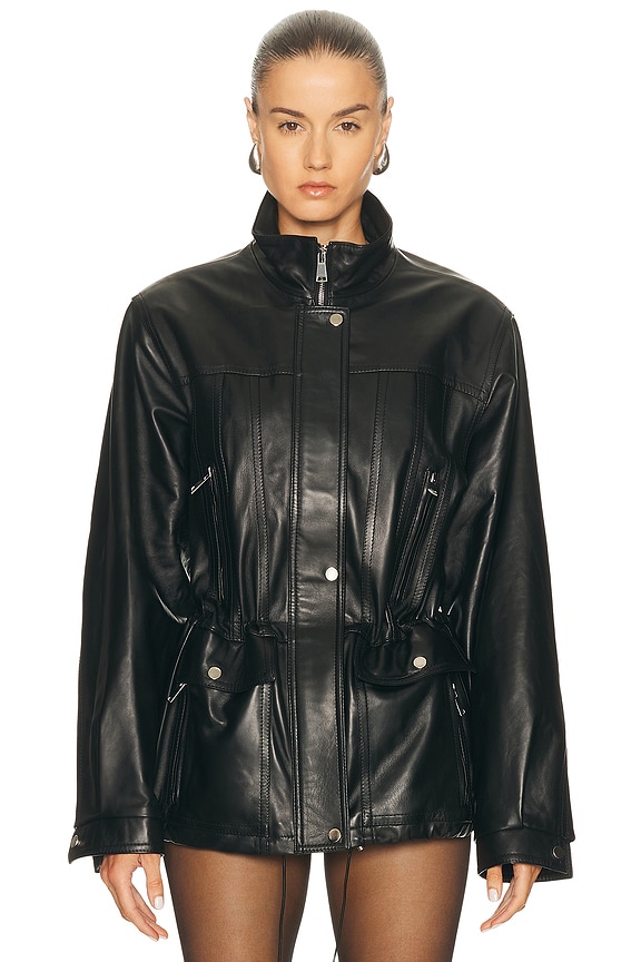 Norma Kamali Oversized Moto Jacket in Black | FWRD