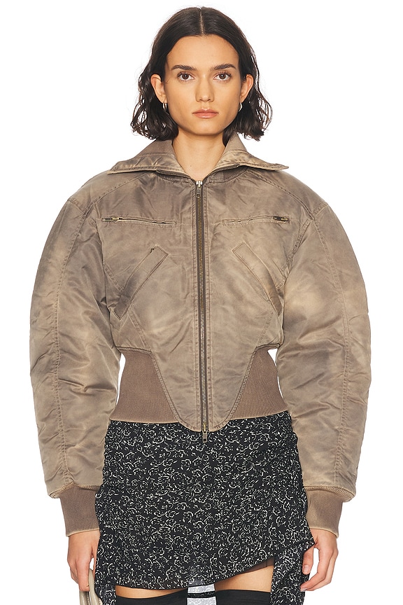 Isabel Marant Akiras Leather Jacket in Natural | FWRD