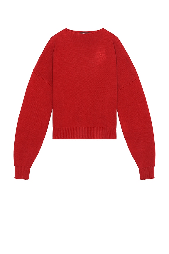 Our Legacy Mob Full Zip Mock Neck Sweatshirt in Red Sun Fade Hefty